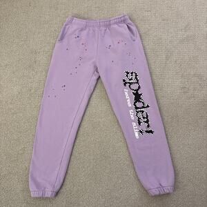 Sp5der WorldWide x Young Thug Spider Açaí Lavender Sweat Pants Tag L Fits Medium